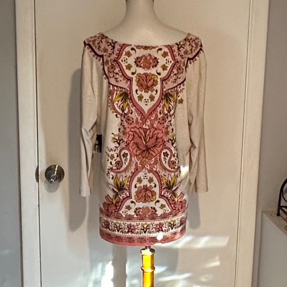 JM Collection Women's Printed Jacquard Top - Size XL - NEW With Tags. - Picture 4 of 12
